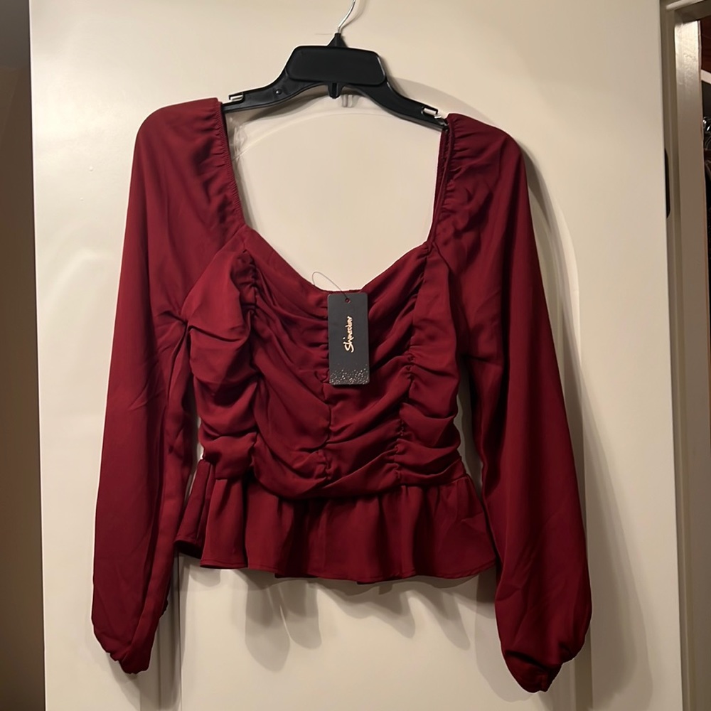 Red long sleeve shirt/blouse